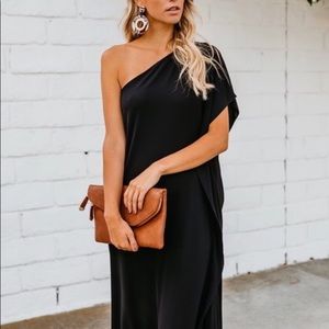 Vici blown away one shoulder dress black SZ M